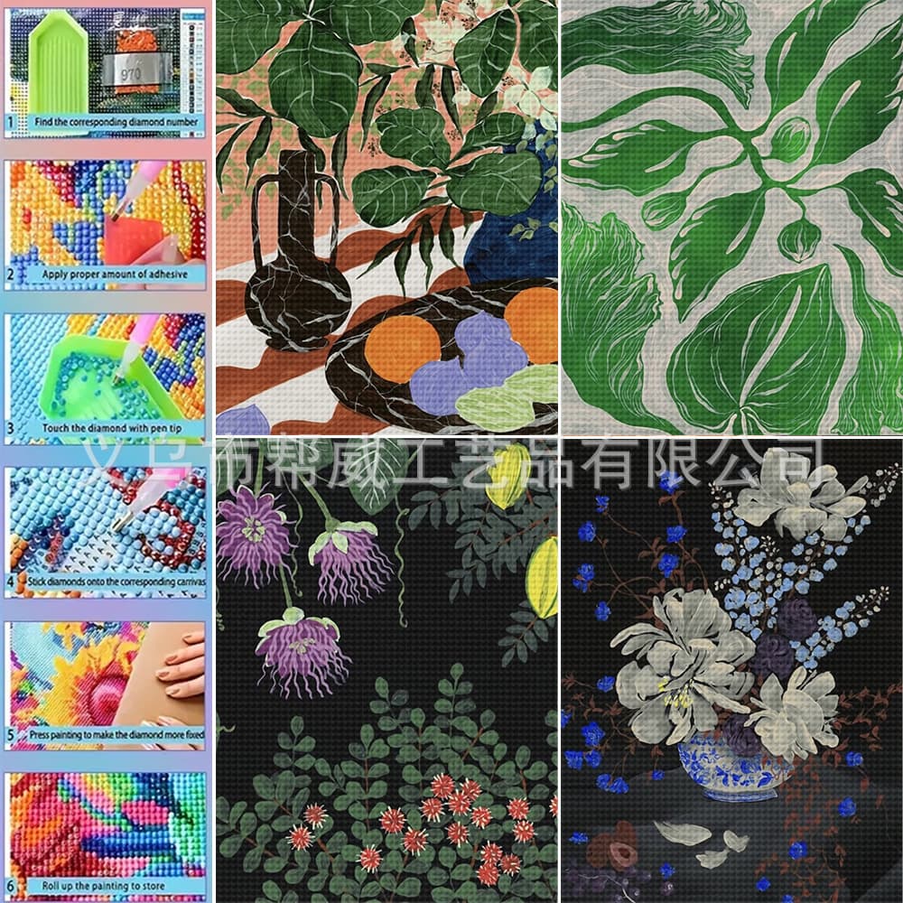 5D Foreign Trade Factory DIY New Plant Full Drill Diamond Painting Round Drill Square Drill Handmade Living Room Decoration Ornament