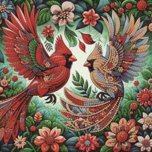 DIY Diamond Painting Flowers Clusters Double Magpie Theme 5D Diamond Painting Kit