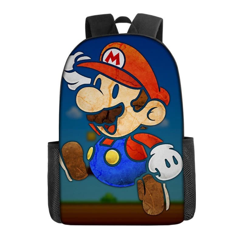 Mario Elementary School Backpack Cartoon Anime Double Shoulder Bag Mario Backpack Super Mario Crossbody Bag