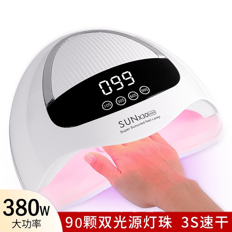 New 380W Nail Lamp for Nail Salon, High-Power Quick-Drying 90 Lamp Beads Phototherapy Machine, Nail Baking Lamp, UV Lamp