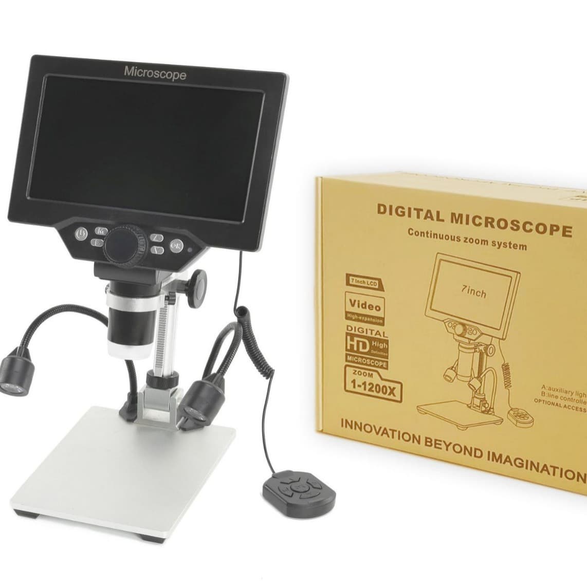 Cross-border B1200 HD Large Screen Digital Electronic Microscope Repair Microscope 7-inch Electronic Magnifier Drop Shipping