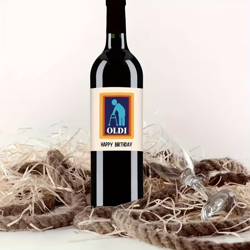 6pcs/pack, Funny Birthday Wine Bottle Labels - Perfect Gag Gift for Grandma and Elderly Relatives