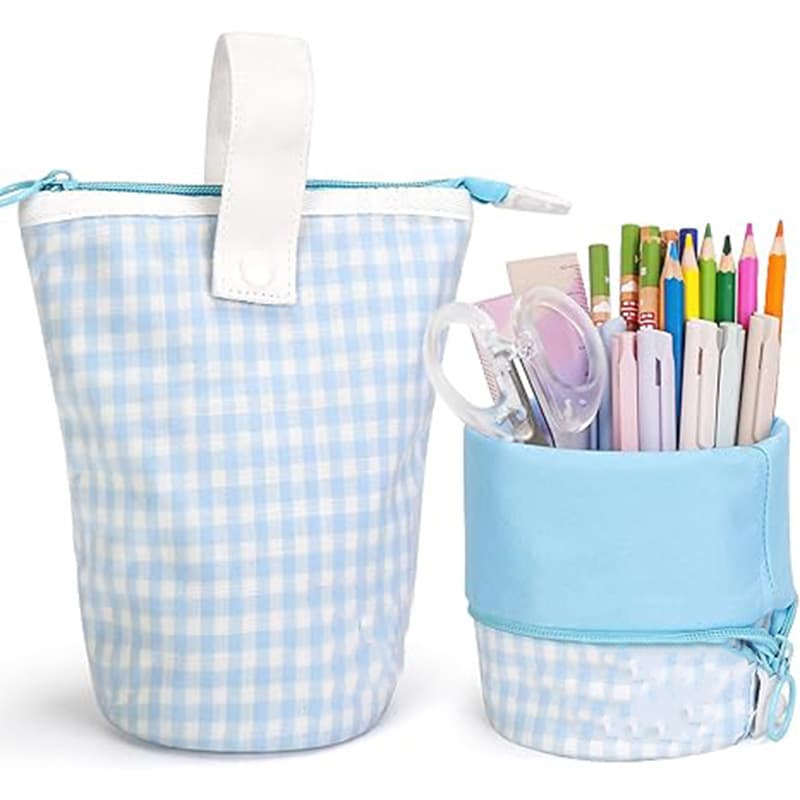 2025 popular pen holder and pencil case for boys and girls, high school students, large capacity pencil case, standing stationery bag