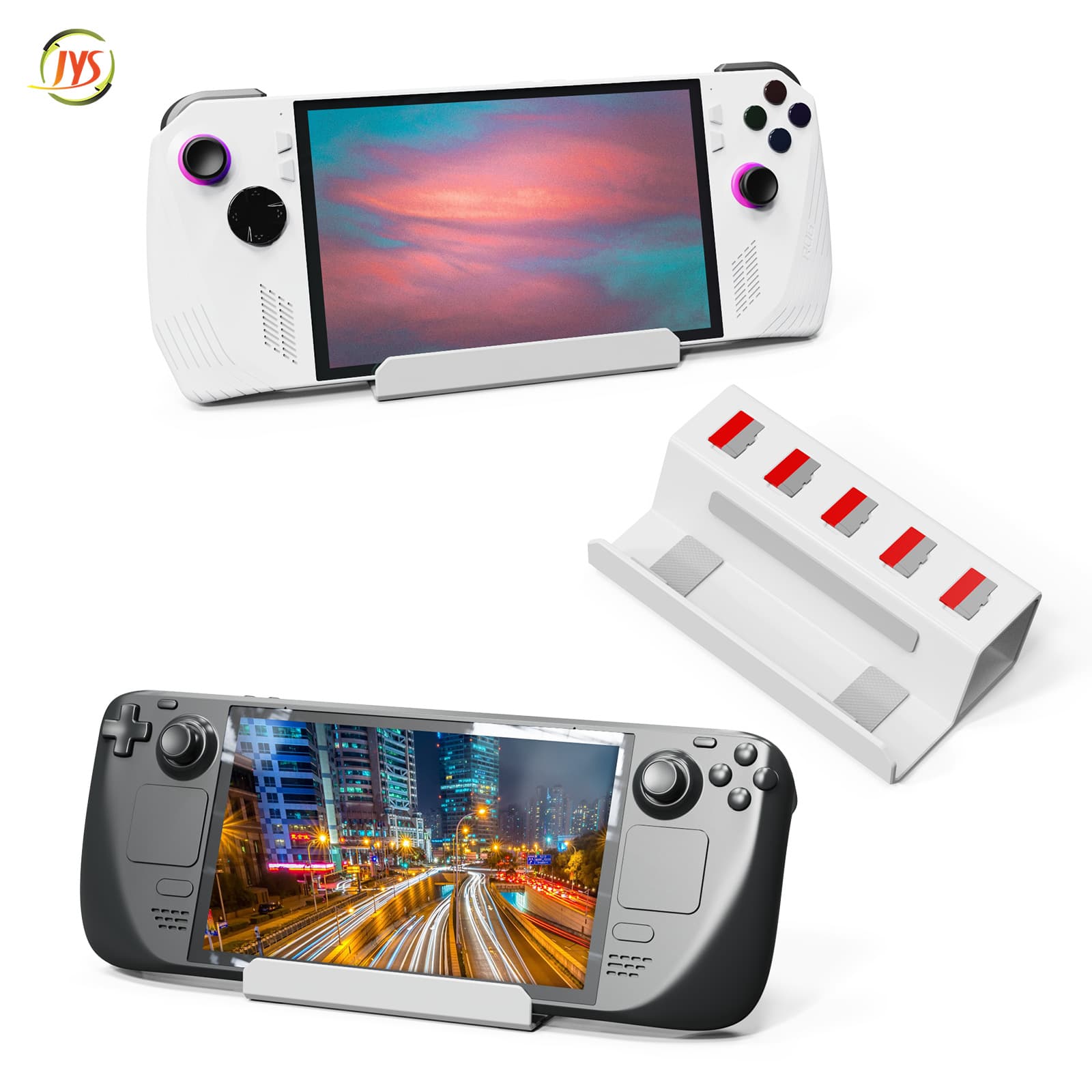JYS Desktop Stand for ASUS ROG Ally Handheld, Compatible with Steam Deck / Phone, Aluminum Alloy