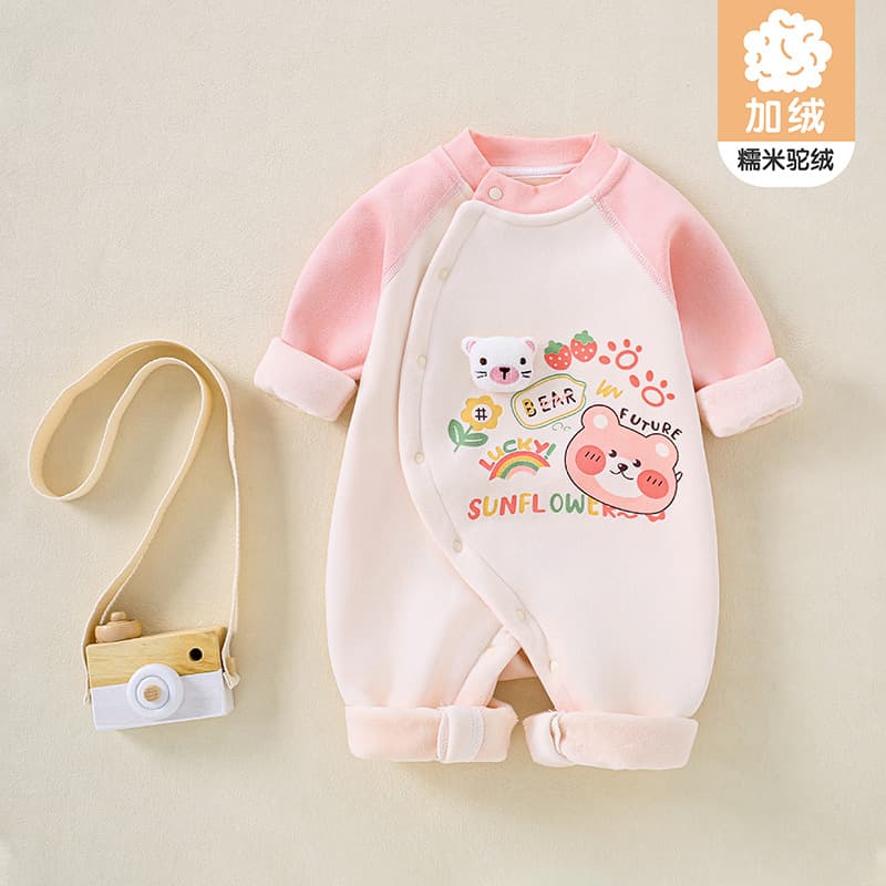 Baby Romper 100% Cotton Newborn Cute Cartoon Fleece Bodysuit Spring Autumn Outwear Crawling Suit