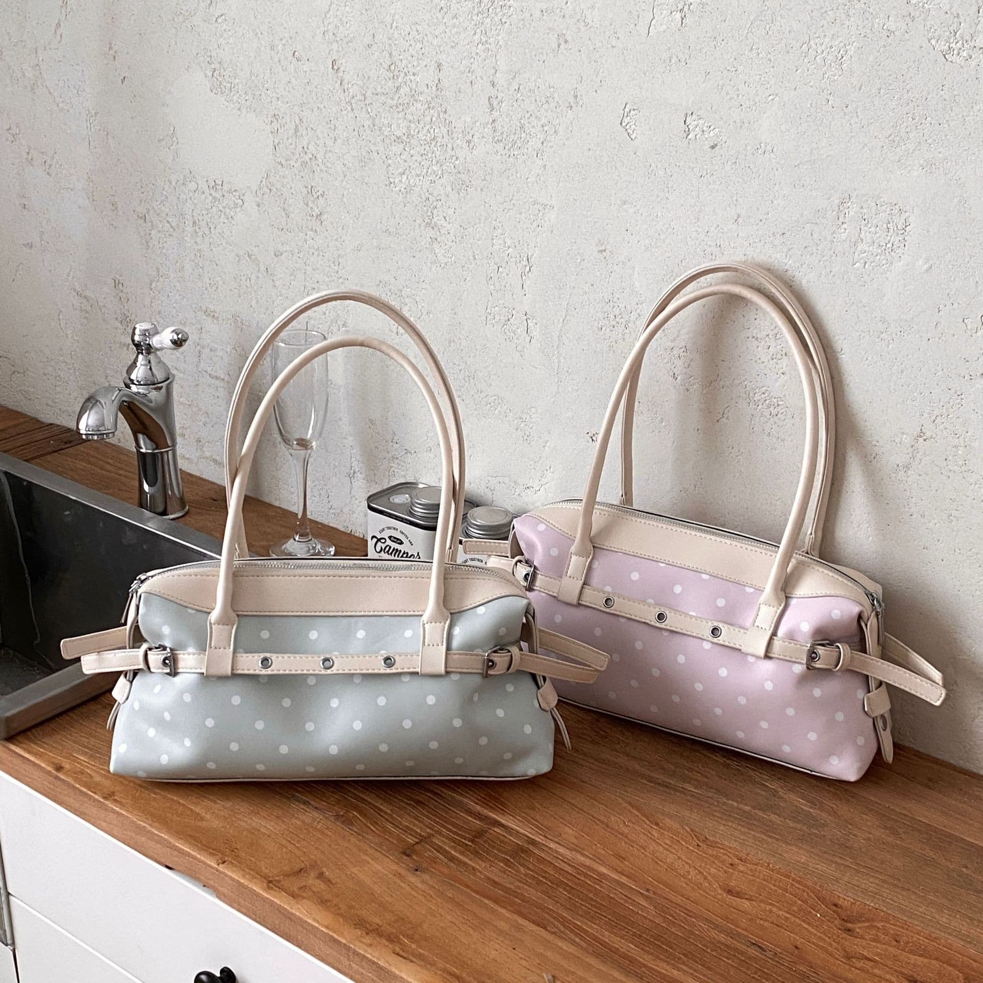 Korean-style Fashionable Versatile Work Commuter Bag for Women 2026 Summer New Simple Polka Dot Contrast Color Single Shoulder Underarm Bag