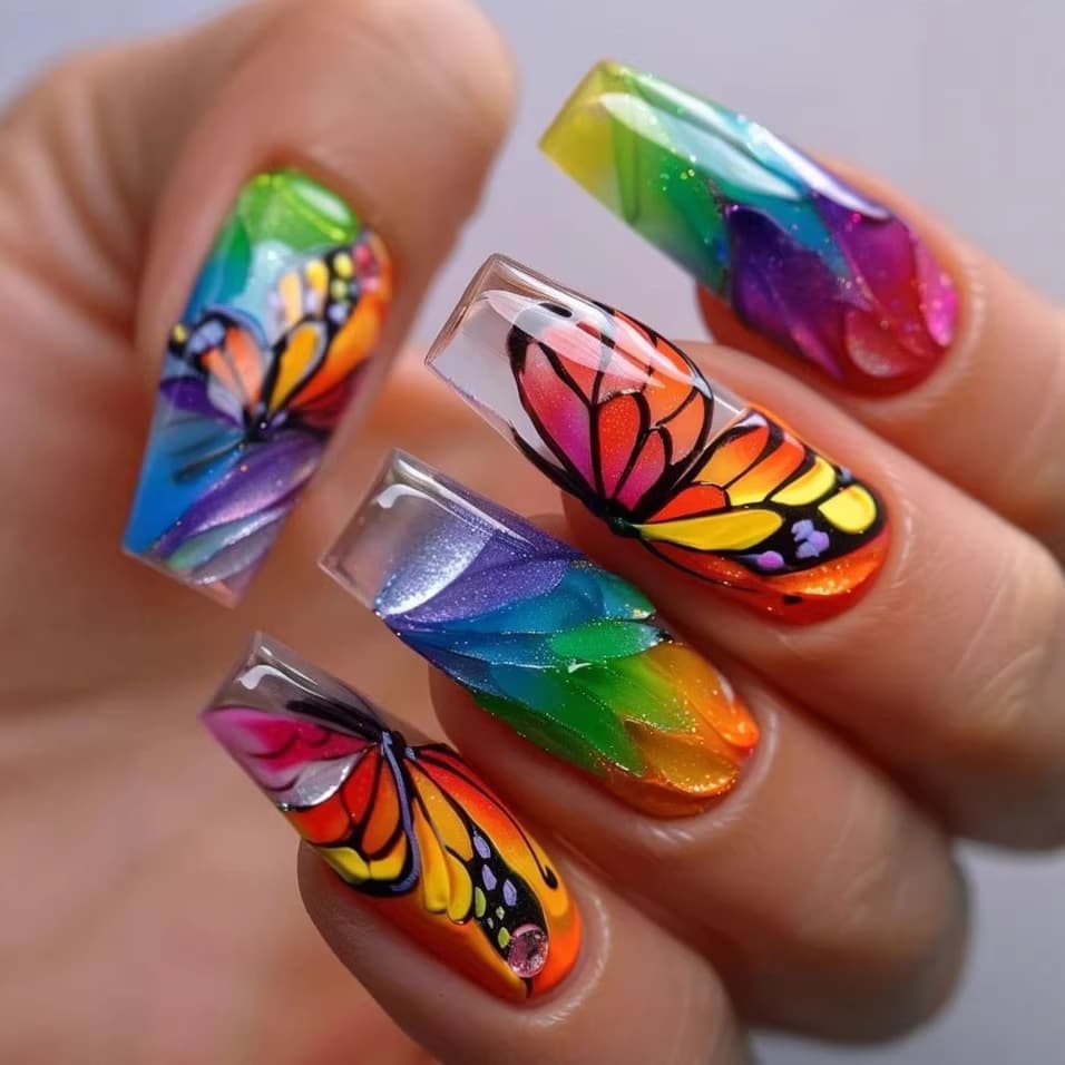 New Export Cross-border Long Press-on Nails Wholesale 24pcs Finished Nail Tips Fake Nails Stickers