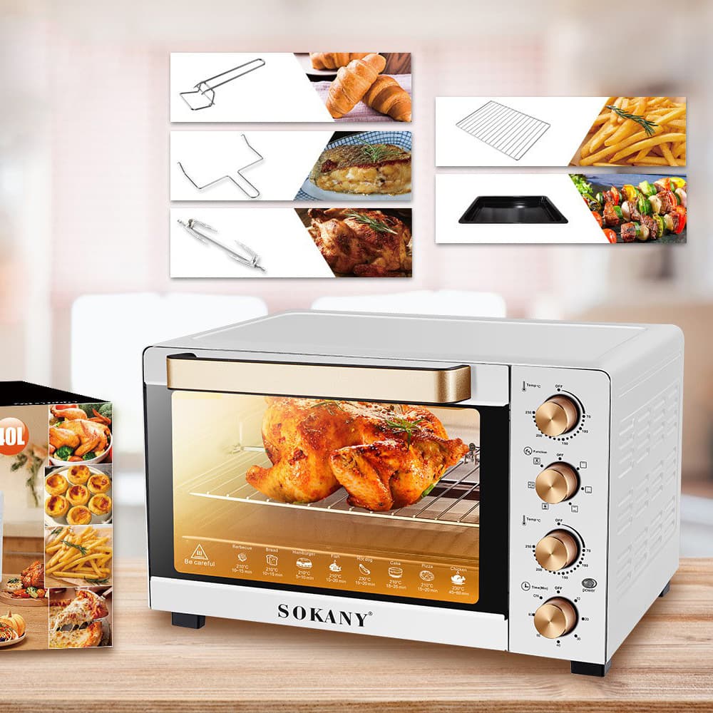 110V US Standard Household Electric Oven 40L Large Capacity 10013 Fully Automatic Multi-Function Baking Oven Cross-Border Supply