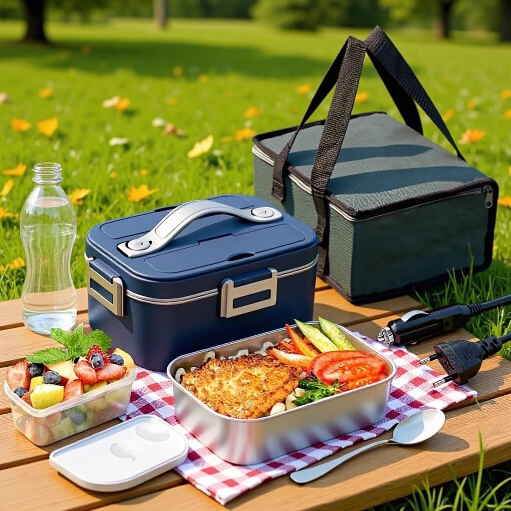 Cross-border electric heating lunch box, water-free heating lunch box, lunch box, insulated lunch box, dual-use stainless steel lunch box for home and car