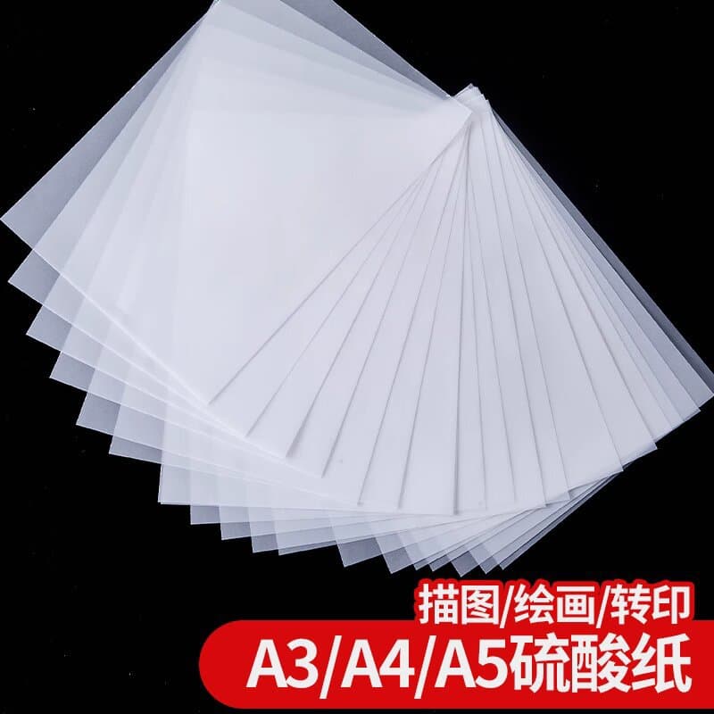 Large Pack Sulfuric Acid Tracing Paper for Pen Calligraphy, Drawing, and Design - A5 Transparent Paper for Hard Pen Calligraphy