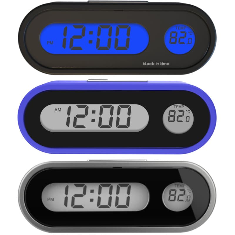 Mini Electronic Clock with Backlight and Temperature Display, Compact Digital Car Clock Accessory