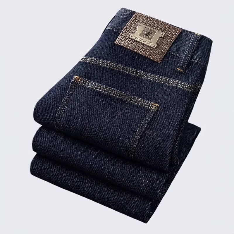 Trendy Men's Jeans New Style Light Luxury Business European Fit Stretch Slim Straight Jeans Drop Shipping