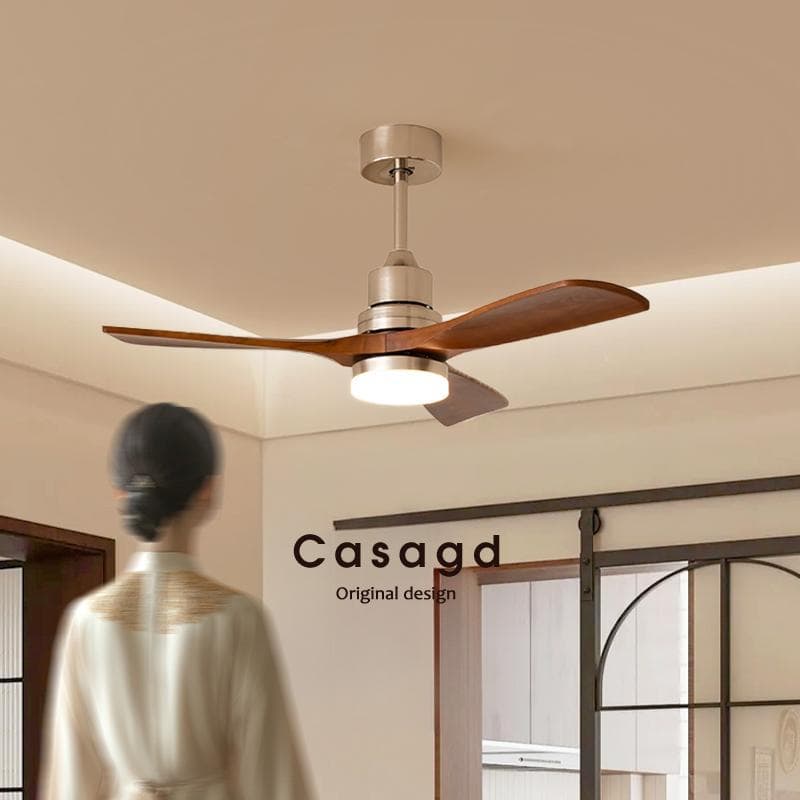 New style ceiling fan light for home use, vintage style, living room electric fan light, retro bedroom integrated inverter ceiling fan light, casa