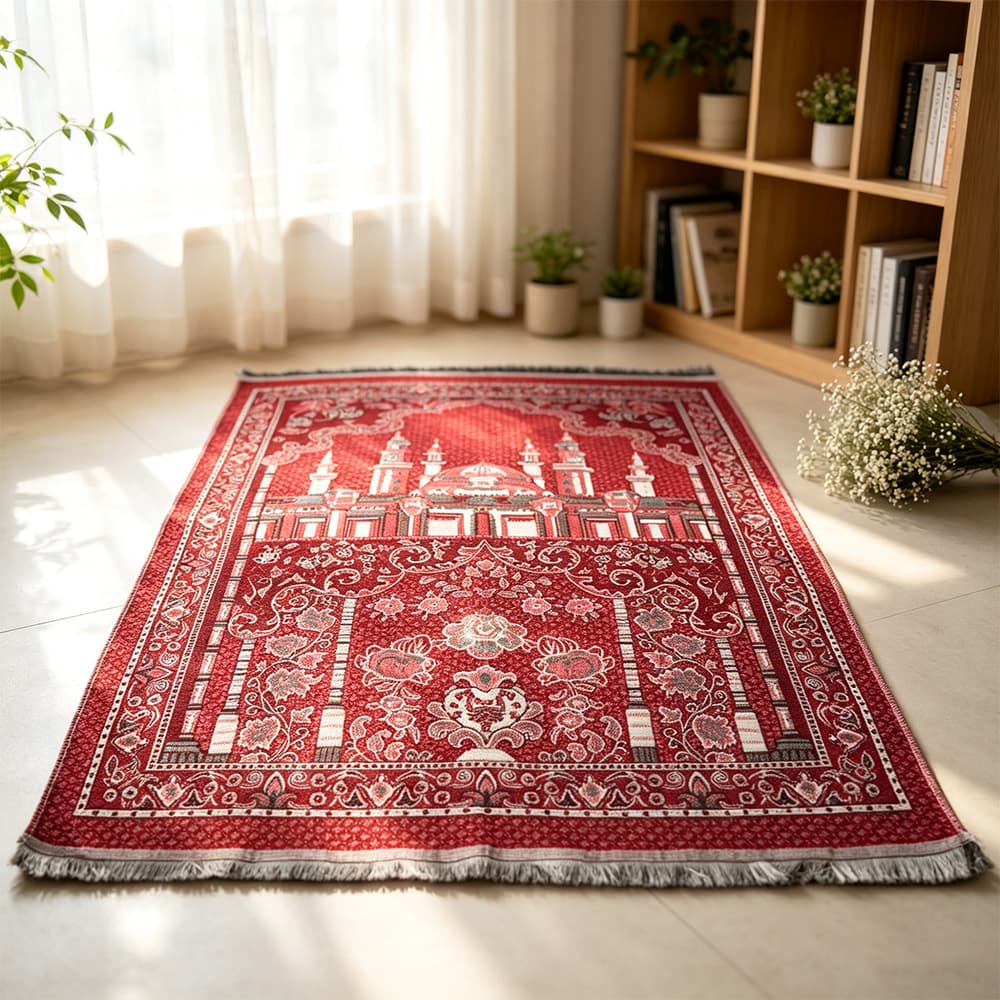 Cross-border Prayer Mat, easy to fold and store, light and thin prayer mat, retro pattern prayer mat, cotton yarn machine woven blanket
