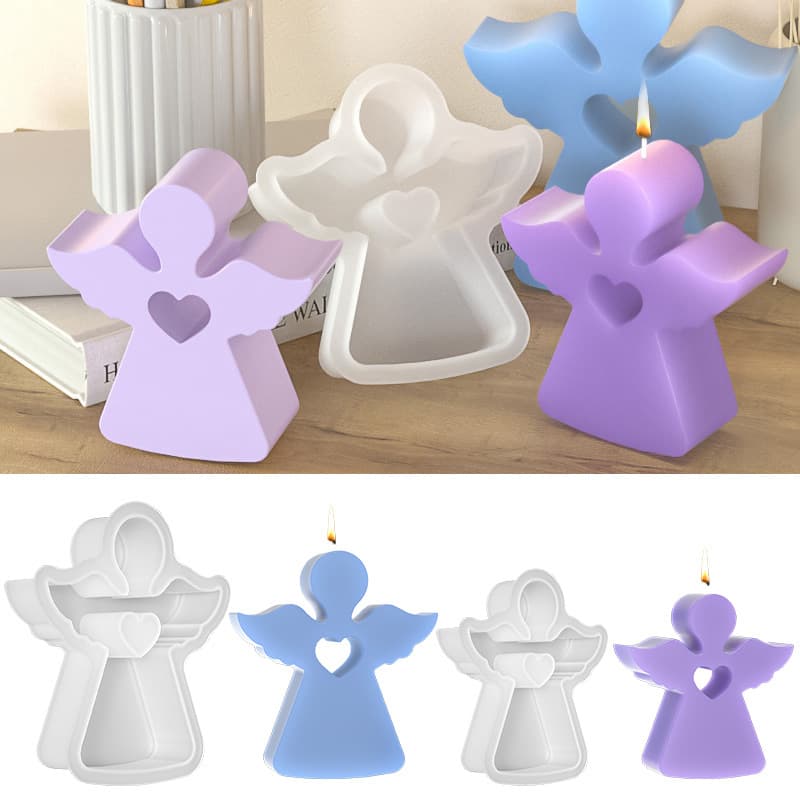 Candle Angel Epoxy Resin Aroma Love Angel Mold Plaster Ornament Candle 3D Silicone Mold DIY