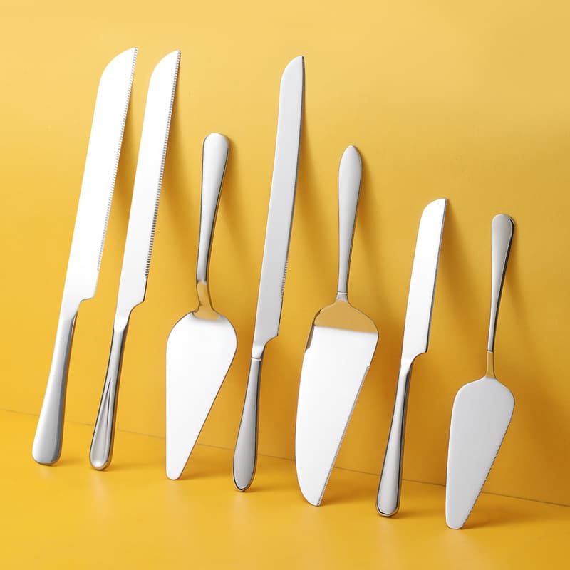 Cross-border Stainless Steel Cake Bread Knife Spatula Set for Dessert Fruit Cheese Pizza Spatula Baking Tools with Custom Logo Printing