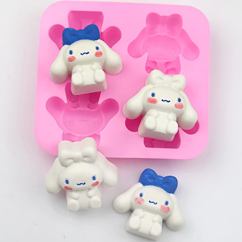 Happy 4-Piece Cinnamoroll Silicone Soap Mold DIY Chocolate Mold Silicone Cake Mold DIY Baking