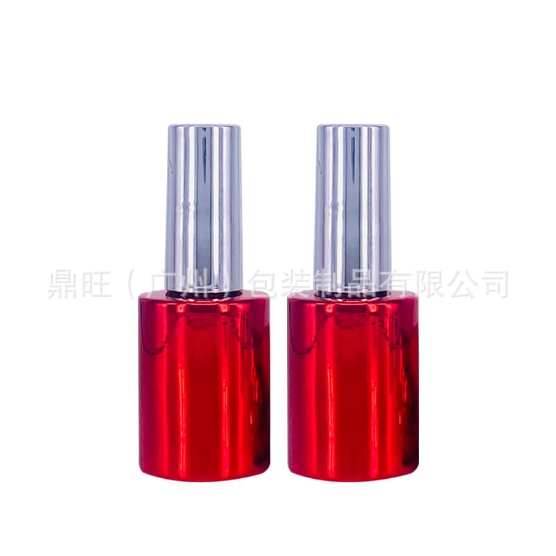 Factory Direct 12ml Cylindrical Gel Polish Bottle, Electroplated Spray Coating Nail Polish Glass Bottle, Empty Gel Polish Bottle