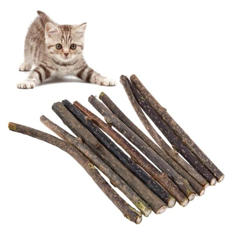 Natural Silvervine Stick Cat Supplies Cat Scratch & Chew Stick Wear-Resistant Chew Resistant Cat Toy Stick