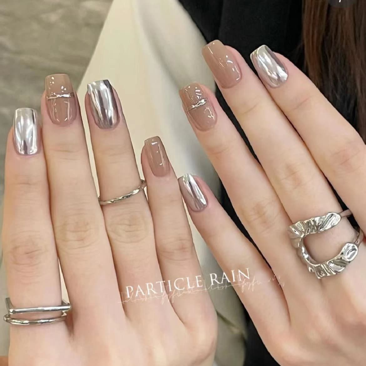 Pure Handmade Nail Art Wearing Armor Wholesale East China Sea Nail Art Show White Autumn and Winter Flesh Pink Nude Magic Mirror Powder Advanced Sense Nail Art