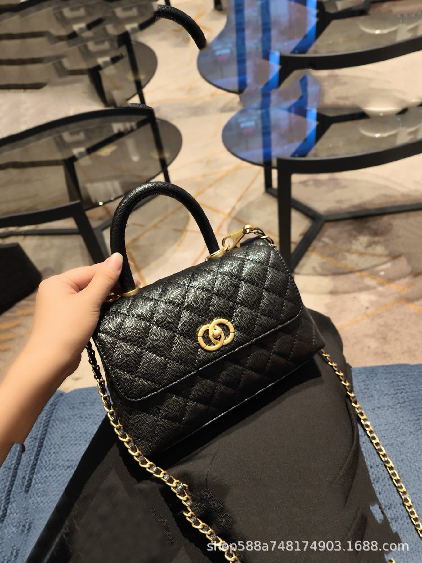 Caviar Leather Chanel-Style Handbag for Women, Premium Niche Tote, Versatile Exquisite Chain Bag, Crossbody Small Bag