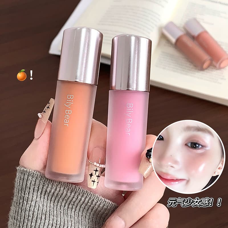 Bily Bear Soft Moisturizing Liquid Blush, Natural Nude Makeup, Skin Tint, Contouring, Brightening, Color-True Liquid Blush for Men and Women