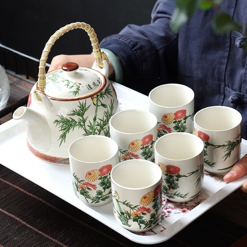 Special Offer Large Ceramic Blue and White Porcelain Kung Fu Teapot with Tea Tray, Household Simple Tea Set, Factory Direct Sale