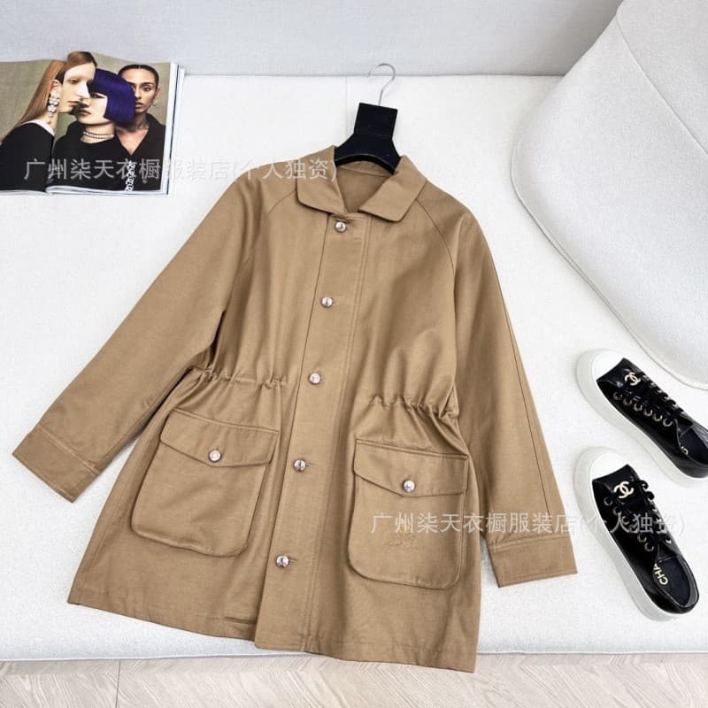 2026 Nanyou Spring New Arrival Old Money Style Drawstring Waist Trench Coat for Women