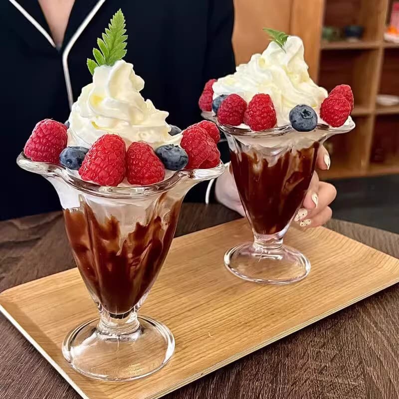 Creative dessert cup glass ice cream cup ice cream ball shaved ice cup smoothie bowl juice cup internet celebrity household glass