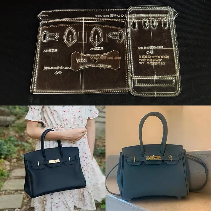 Handmade leather shoulder bag handbag platinum bag version drawing pattern leather bag printing making acrylic Template