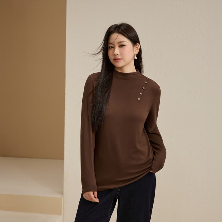 【Half Turtleneck Soft Knit Top】Xianlixiu Plus Size Women's Base Layer & Outerwear Top for Chunky Ladies 2025 Autumn New Arrival