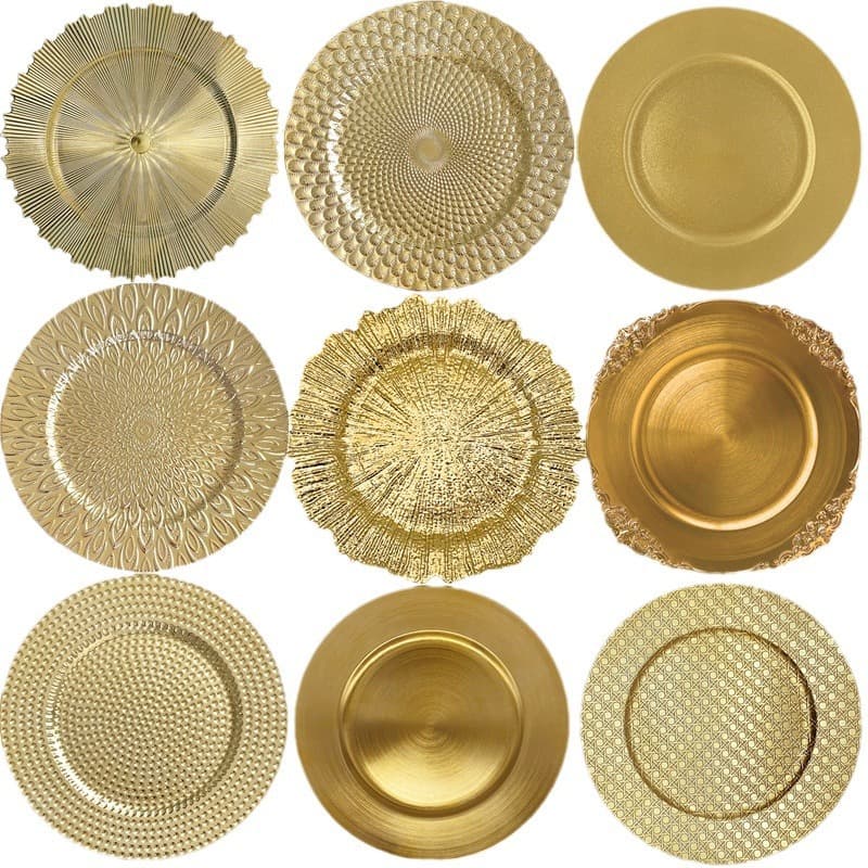 Cross-border Charger Plate Nordic Wedding Decoration Tray 13-inch Hotel Fruit Decoration Plate Wholesale