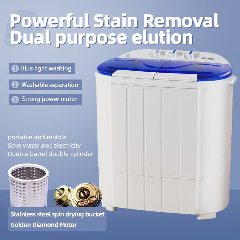 Cross-border double barrel double cylinder household washing and drying integrated washing machine small underwear washingmachin