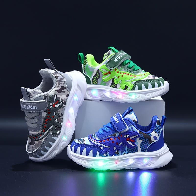 Spring 2025 New Cartoon Dinosaur Breathable Mesh Children's Sports Shoes Toddler Baby Girls Boys Sneakers Comfortable Footwear