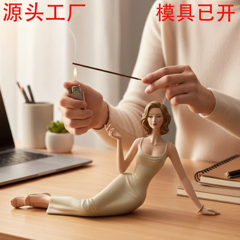 Cross-border Handcrafted Ceramic Aroma Statue Modern Abstract Sculpture Aromatherapy Statue Incense Burner