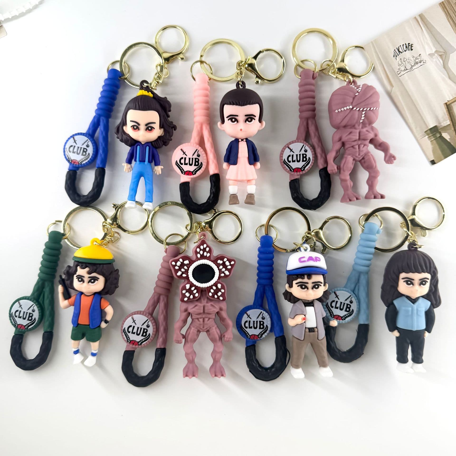 Stranger Things Cross Border Keychain Piranha Eleven Dustin Eleven Doll Figure Pendant Gift