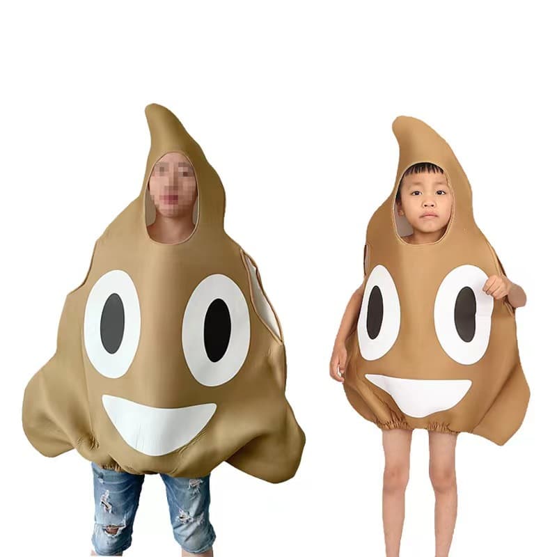 Halloween Adult and Child Poop Costume Funny Outfit Kids Cosplay Stage Performance Poop Clothes