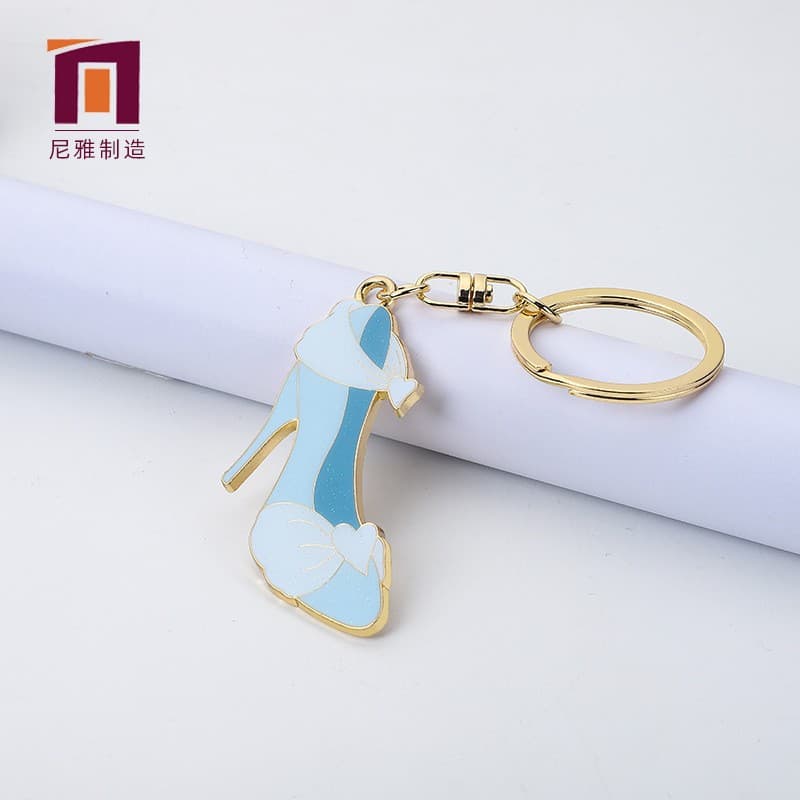 Metal Keychain Pendant Creative Personalized High Heel Shoes Keychain Baked Enamel Customizable Children's Keychain