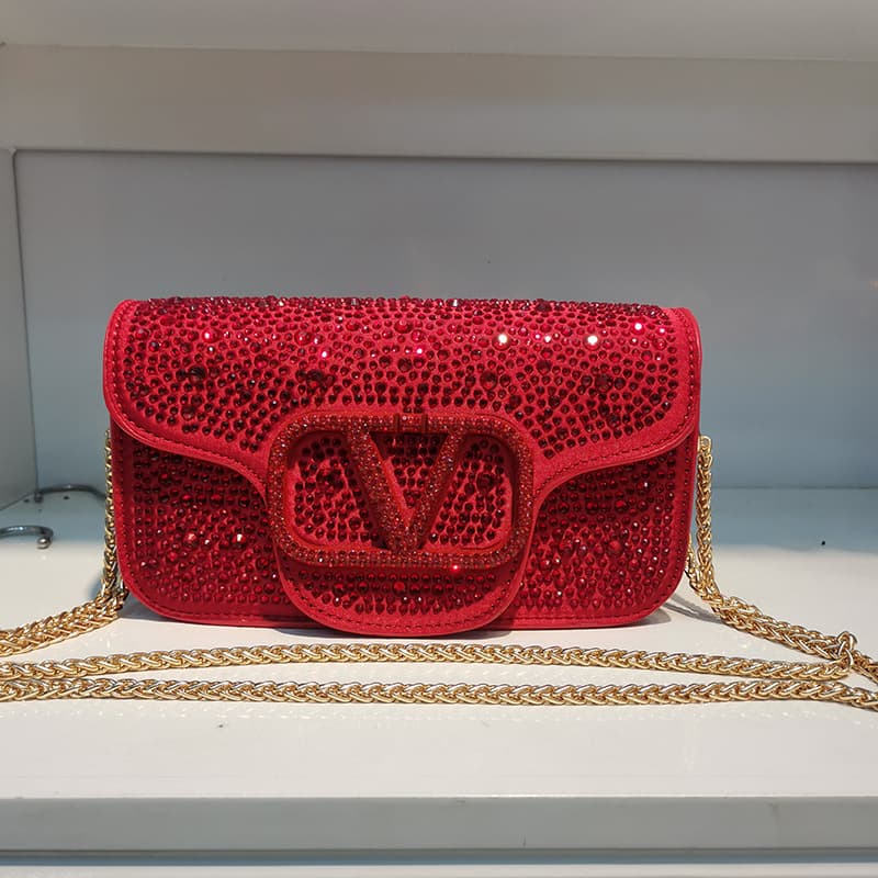 Crystal-Embellished Handbag 2025 Summer New Arrival European-American Vintage Fashion Trendy Women's Bag Shoulder Crossbody Chain Bag