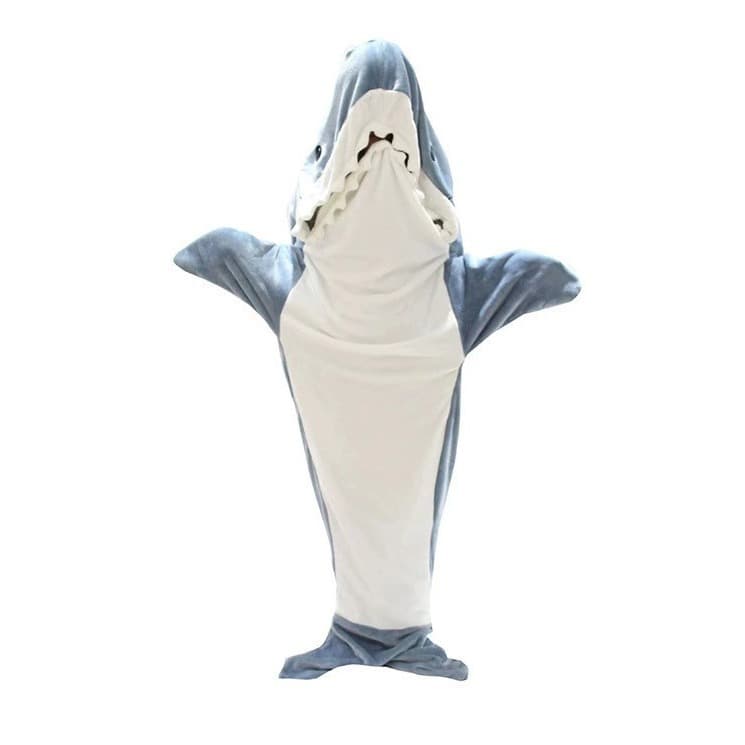 Cross-border Shark Sleeping Bag Adult Student Cartoon Pajamas New Onesie Flannel Homewear Silly Sleeping Bag
