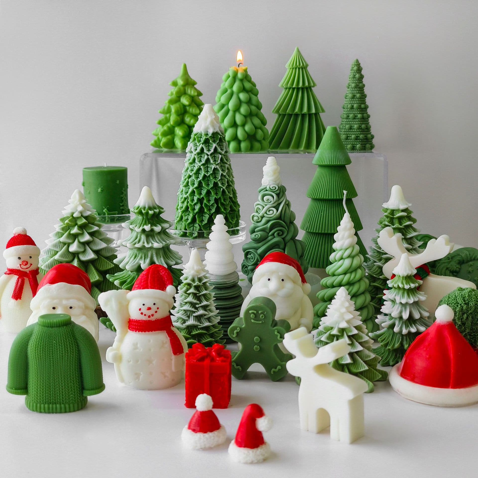 Handmade Christmas Tree Silicone Candle Mold Aromatic Candle Decoration Craft Supplies Festive Home Decor Baking Tools