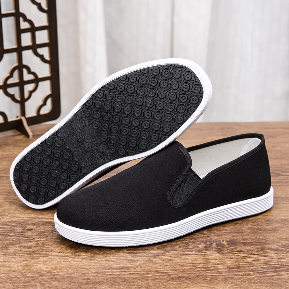 2024 New Men's Cloth Shoes Thick Sole Non-Slip Dad Shoes Breathable Flat Driving Shoes Factory Men's Shoes Drop Shipping