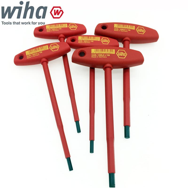New German WIHA Insulated T-Handle Hex Key 334N Imported High Voltage T-Handle Wrench 4568mm