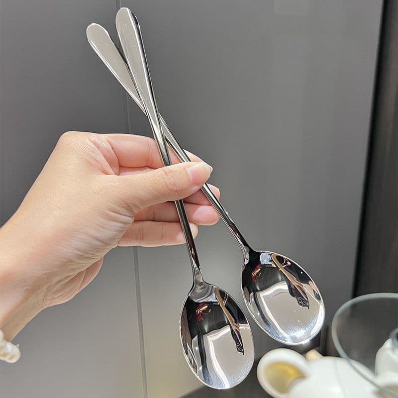 Korean Ice Spoon INS Stainless Steel Seasoning Spoon Seasoning Spoon Coffee Spoon Household Kitchen Supplies Spoon Two Yuan Store