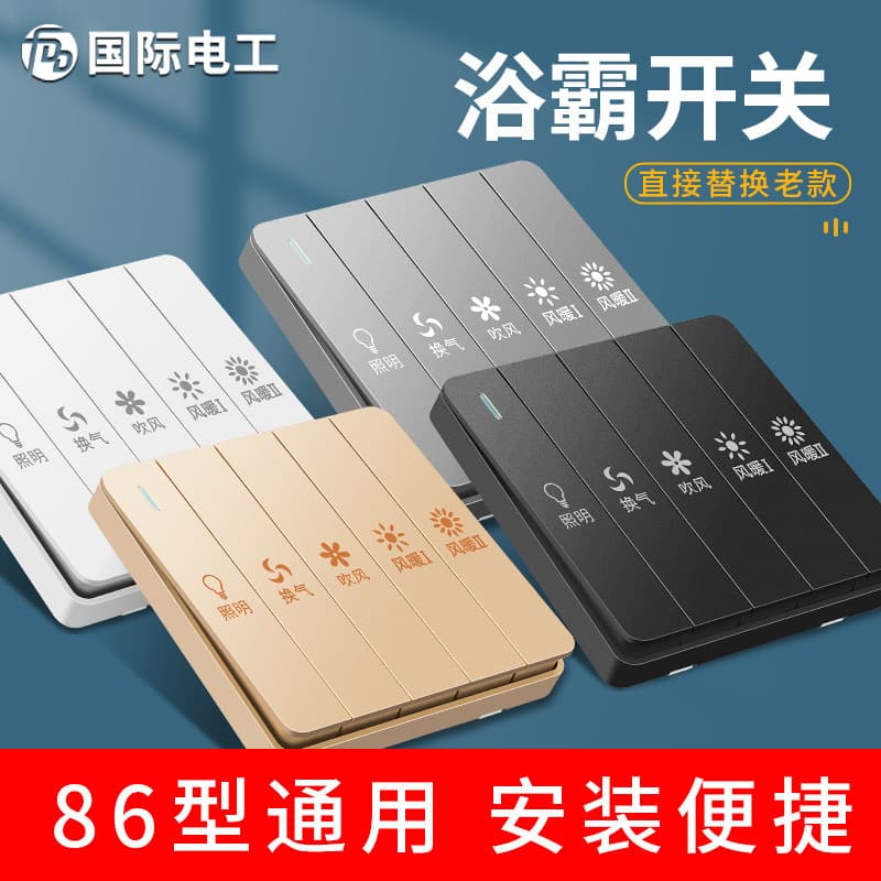 Manufacturer wholesale bathroom heater/ventilation fan switch (5-in-1)