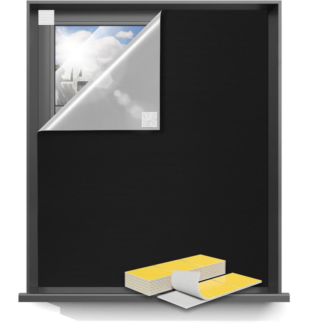 Portable Blackout Curtain with Velcro, Easy to Cut, Total Blackout Curtain for Bedroom and Nursery