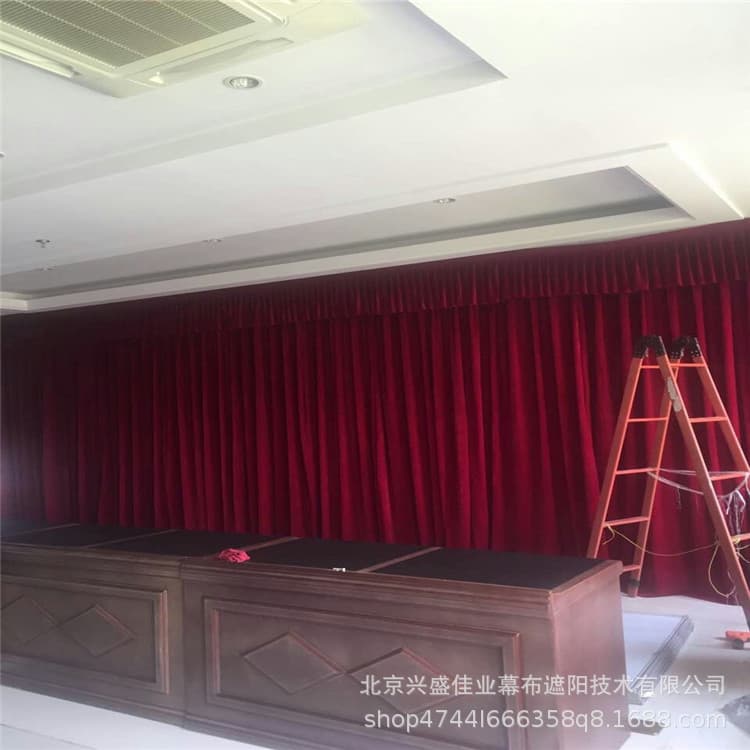 Puyang Ding Theater Performance Lifting Curtain Flame Retardant Fireproof Curtain Large Conference Background Curtain School Curtain