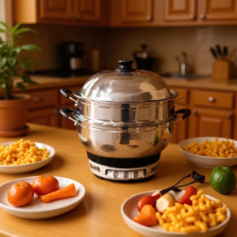 Stainless Steel Wok Multi-Function Electric Hot Pot Household Electric Frying Pan Non-Stick Steamer High-Power Cooking Pot Electric Pan