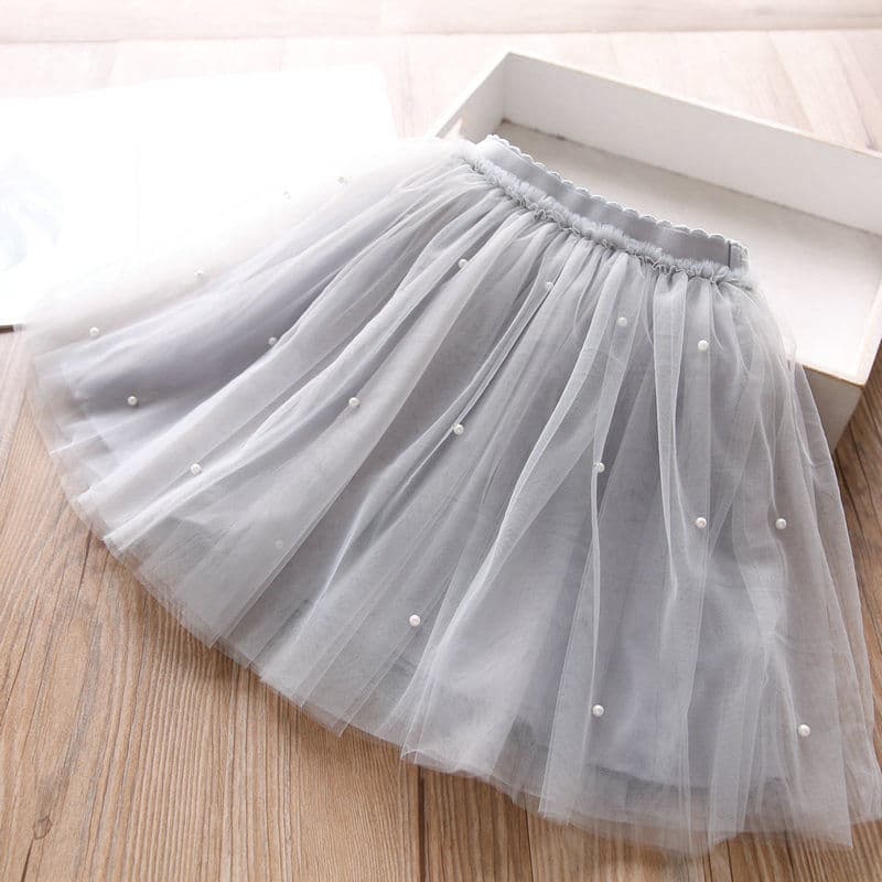 Girls Cotton Lined Mesh Skirt Princess Style Spring Summer Fashion Half-length Versatile Short Skirt for Children Ages 8 And above