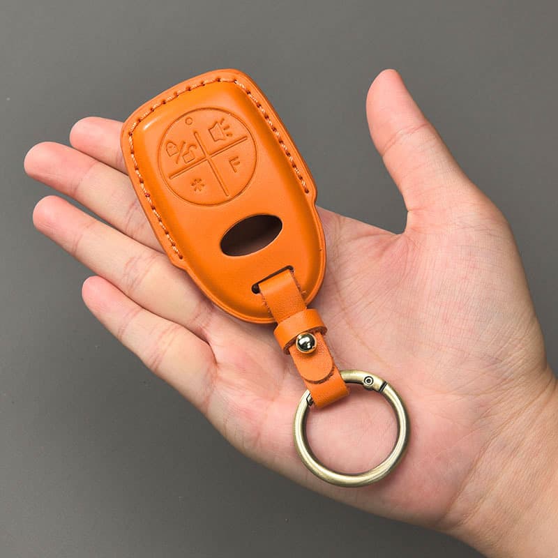 Suitable for Vespa key cover GTS300 motorcycle keychain genuine leather cowhide remote key case